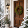 WF000240066-3 Artificial Cedar Christmas Wreath with Red Berries & Pinecones – Holiday Front Door & Wall Décor