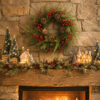 WF000240066-4 Artificial Cedar Christmas Wreath with Red Berries & Pinecones – Holiday Front Door & Wall Décor