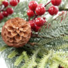 WF000240068-1 Artificial Pine Christmas Wreath with Red Berries & Pinecones – Holiday Front Door Wreath