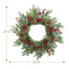 WF000240068-5 Artificial Pine Christmas Wreath with Red Berries & Pinecones – Holiday Front Door Wreath