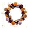 Velvet Pumpkin Fall Wreath – Multicolor Autumn Harvest Wreath for Front Door