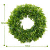 WF000240071-9 Artificial Boxwood Wreath with Blue Striped & Burlap Bows – Coastal Greenery Front Door Wreath