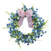 Artificial Patriotic Wildflower Wreath – Blue Floral Wreath with Red, White & Blue Bow