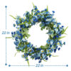 Artificial Patriotic Wildflower Wreath – Blue Floral Wreath with Red, White & Blue Bow
