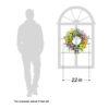 WF000240073-7 Artificial Rainbow Wildflower Spring Wreath – Colorful Floral Front Door Wreath