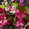 WF000240074-2 Artificial Bougainvillea Spring Wreath – Pink Floral & Greenery Wreath for Front Door