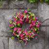 WF000240074-4 Artificial Bougainvillea Spring Wreath – Pink Floral & Greenery Wreath for Front Door