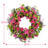 WF000240074-6 Artificial Bougainvillea Spring Wreath – Pink Floral & Greenery Wreath for Front Door