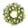 WF000240075 Artificial Daisy & Wildflower Spring Wreath – Yellow & White Floral Front Door Wreath