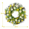 WF000240075-6 Artificial Daisy & Wildflower Spring Wreath – Yellow & White Floral Front Door Wreath