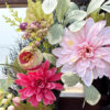 WF000240078-2 Artificial Pink Dahlia & Hydrangea Spring Wreath – Blush Floral Front Door Wreath