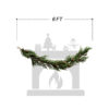 WF000240079-WH-6 Artificial Christmas Garland with White Ball Ornaments & Velvet Bows