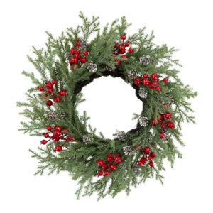 Artificial Cedar Berry & Pinecone Christmas Wreath