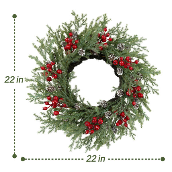 Artificial Cedar Berry & Pinecone Christmas Wreath