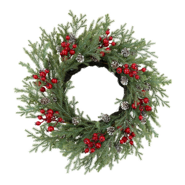 Artificial Cedar Berry & Pinecone Christmas Wreath