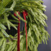 Artificial Norfolk Pine Christmas Wreath with Velvet Bow