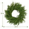 Artificial Norfolk Pine Christmas Wreath with Velvet Bow
