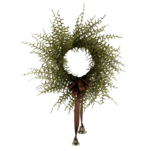 Artificial Cedar Christmas Wreath with Bells & Ribbon