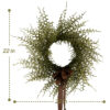 Artificial Cedar Christmas Wreath with Bells & Ribbon