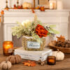 Artificial Floral Basket Arrangement – Rustic Rose & Greenery Fall Table Centerpiece