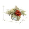 Artificial Floral Basket Arrangement – Rustic Rose & Greenery Fall Table Centerpiece