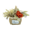 Artificial Floral Basket Arrangement – Rustic Rose & Greenery Fall Table Centerpiece